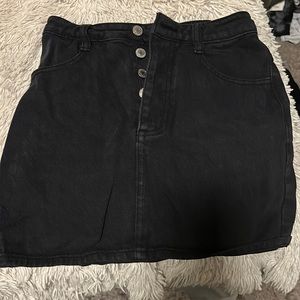 Black denim skirt